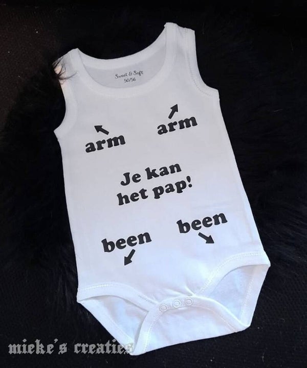 pap je kan het rompertje met korte mouw