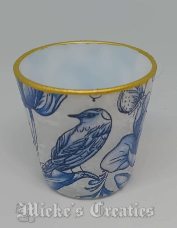 delfs blauw waxinelichthouder