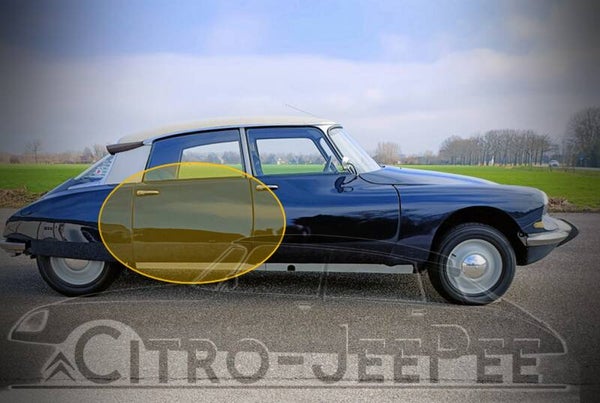 Portier Achterzijde    '55 -71 (opliggende klink)  Links of Rechts Metaal  Berline & Break