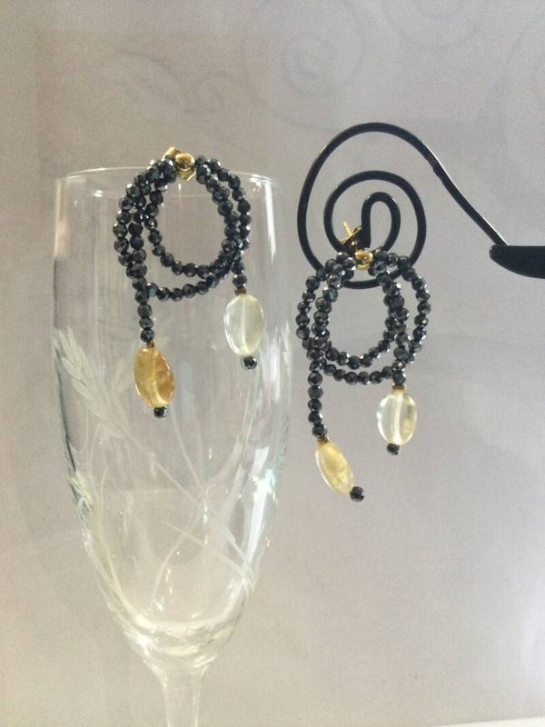 Boucles d’oreilles Rondeur noire
