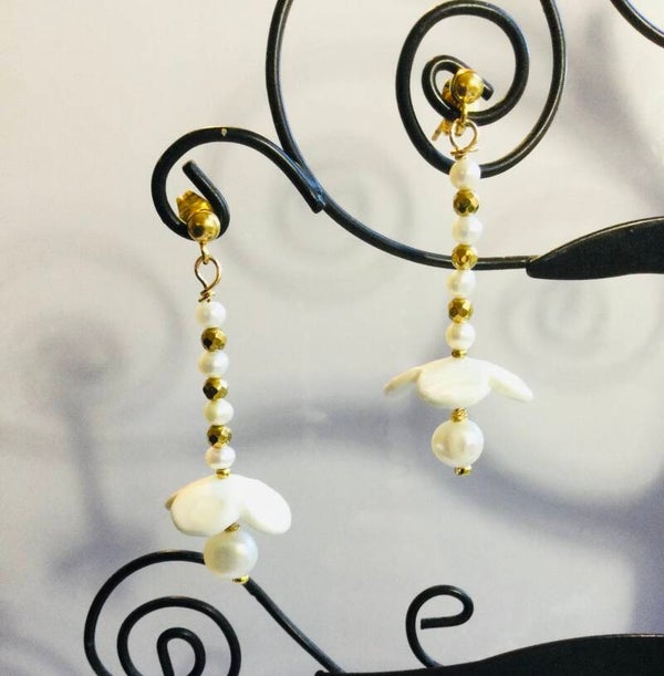 Boucles d’oreilles «  Fleur d’O »