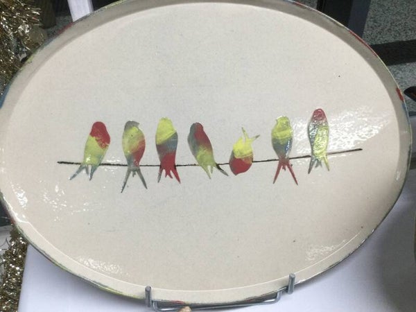 Plat ovale oiseaux PM