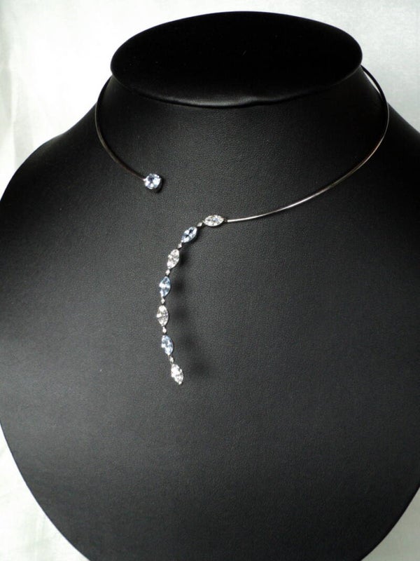 Zilveren spang met swarovski kristallen