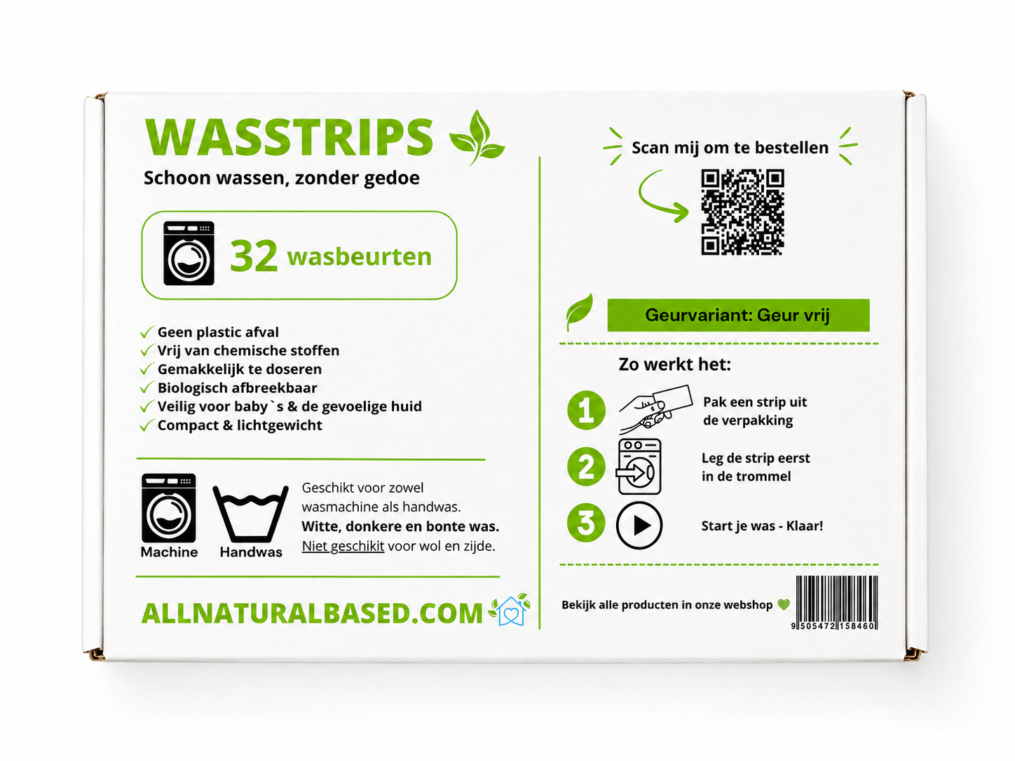 Wasstrips - Geur Vrij