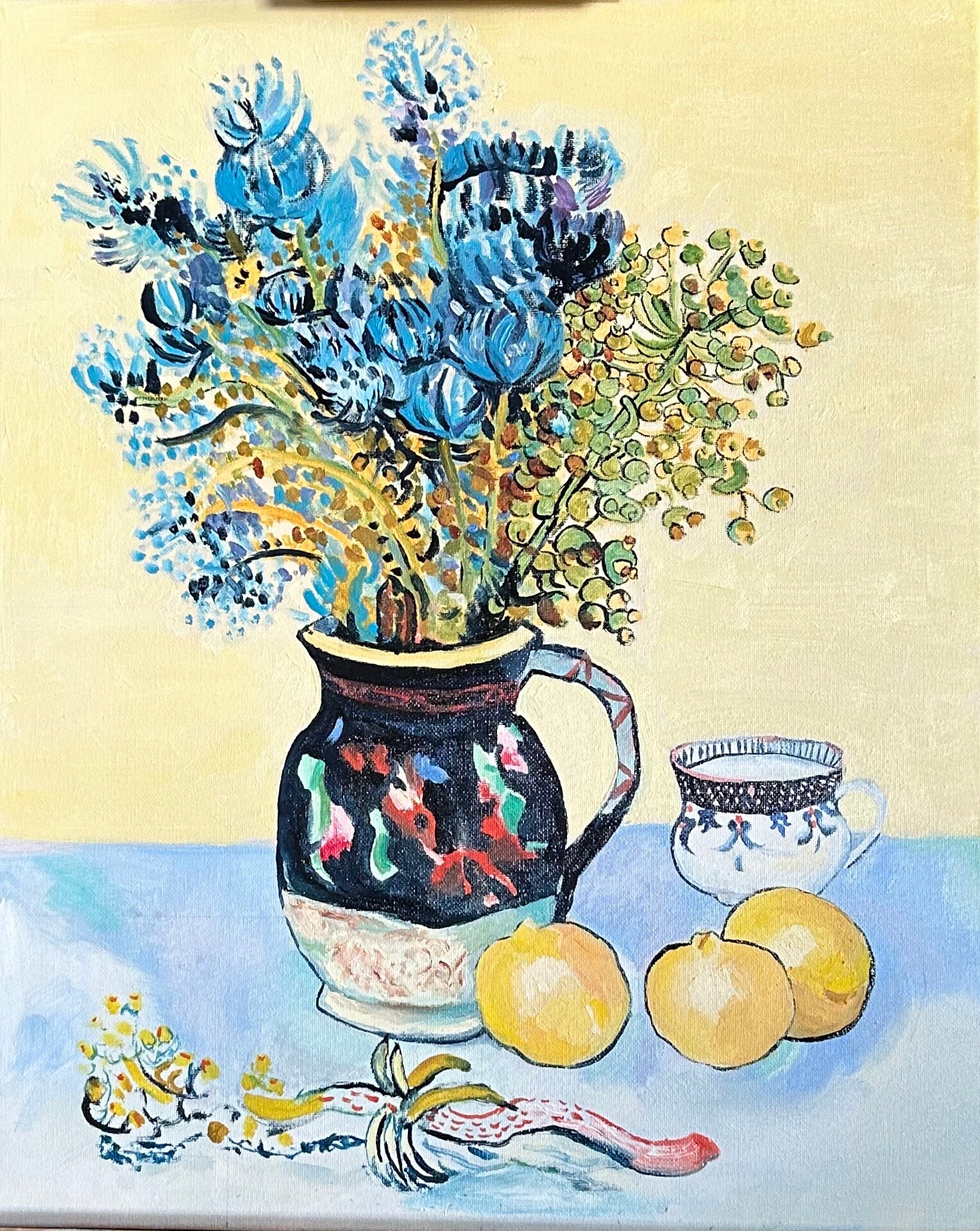 Bloemen en Citroenen replica van Gogh