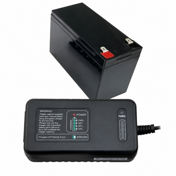 Lithium-ion voerbootaccu 12V 23Ah + Luxe oplader.