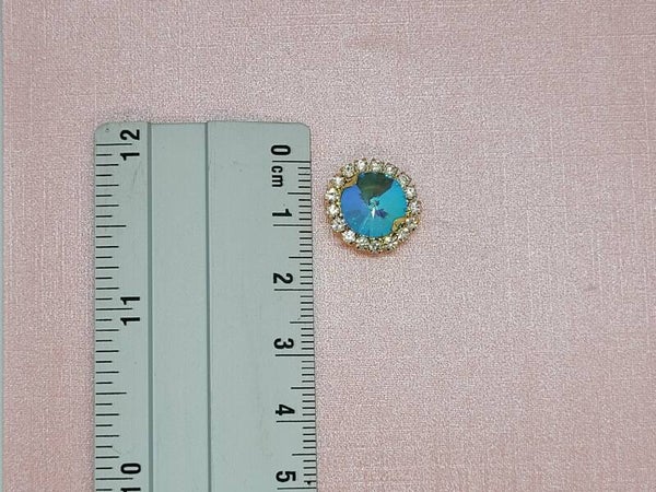 Ab,lichtblauw, gouden basis