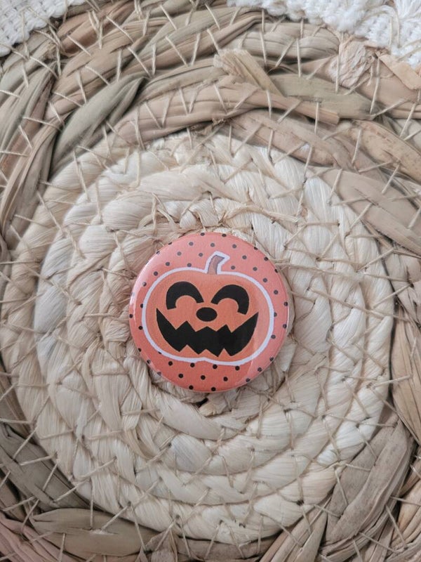 Halloween flatback button pompoen oranje