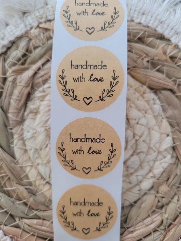 Sticker kraft handmade with love