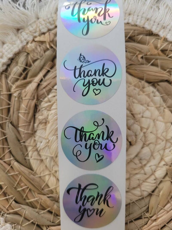 Sticker holografisch thank you