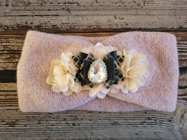 Winter hoofdband oud roze 4