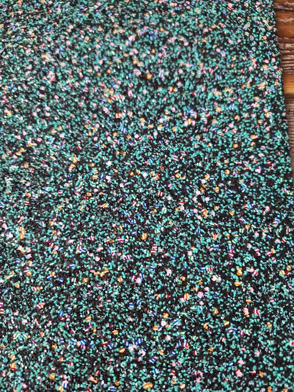 Grove glitter  zwart, groen met multicolor confetti #gg4