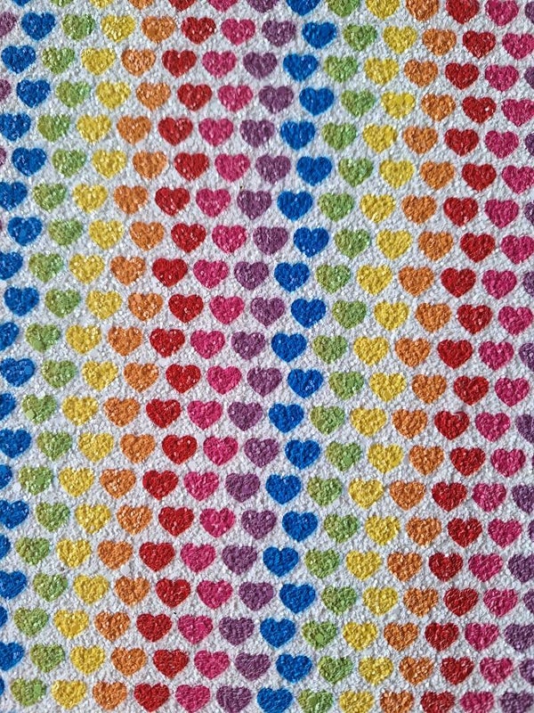 Print grove glitter regenboog hartjes #pr27