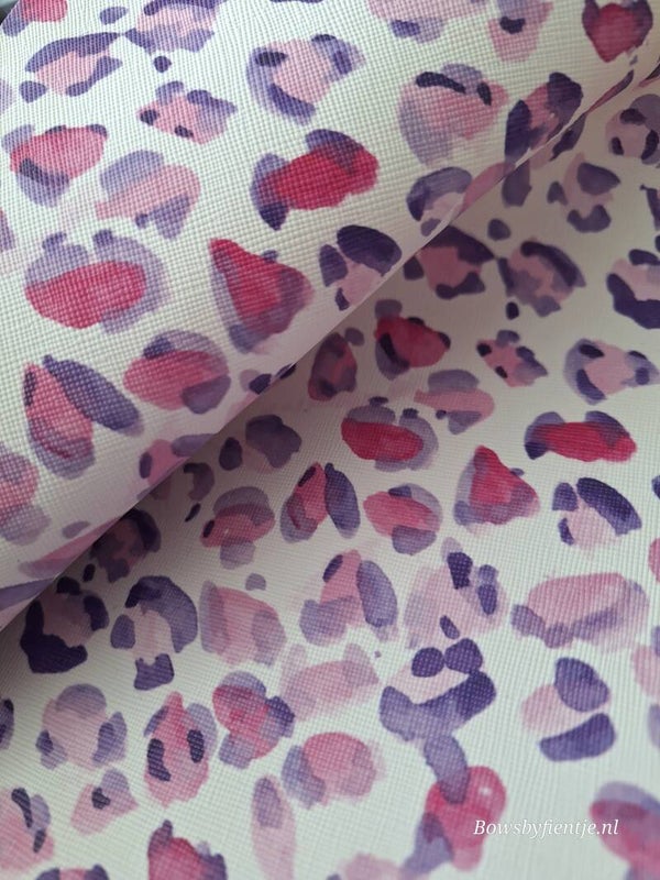 Panterprint wit paars roze #pr81