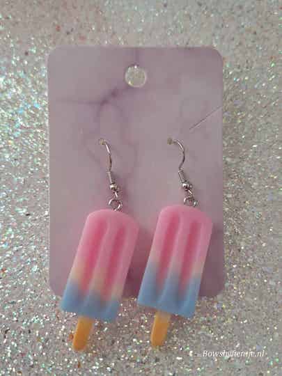 Oorbelletjes waterijsje roze
