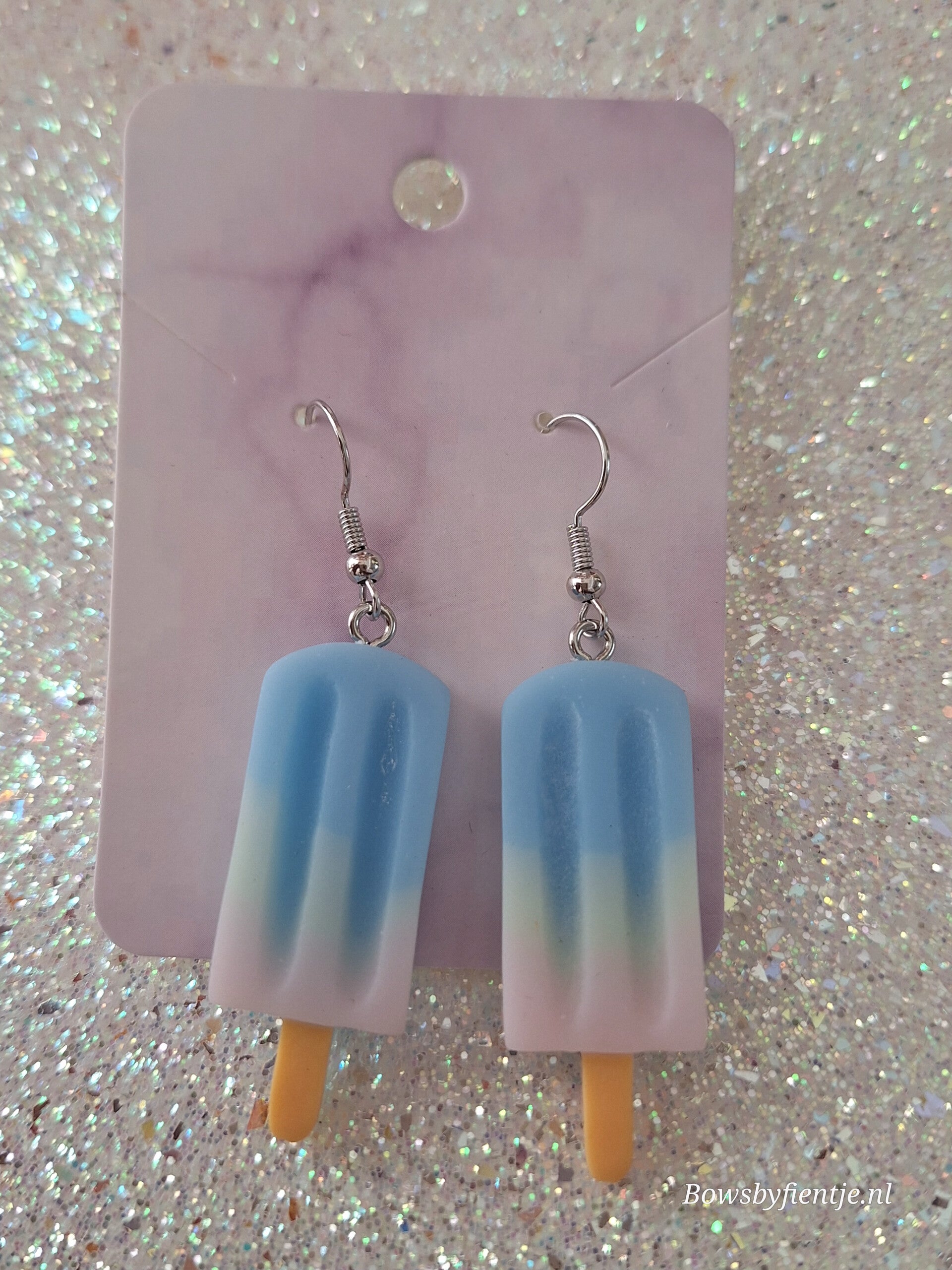 Oorbelletjes waterijsje blauw