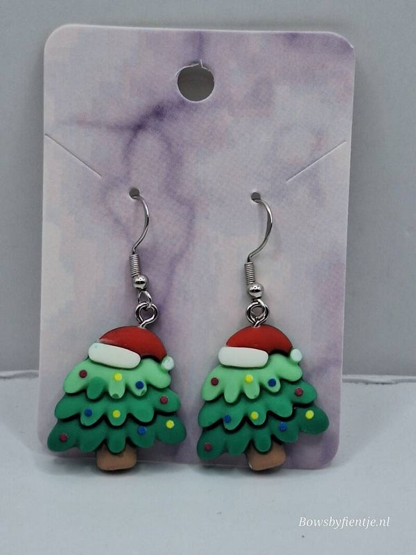 Kerst oorbelletjes kerstboom