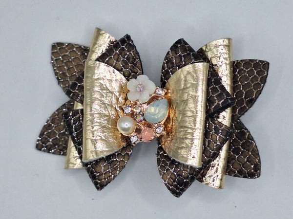 Haarstrik bruin met goud