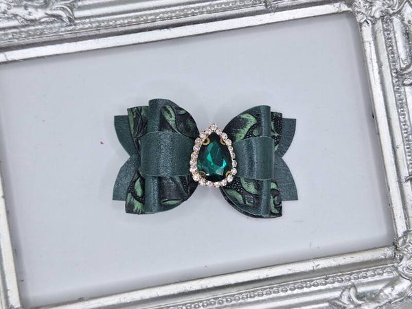 Luxe haarstrikje donkergroen