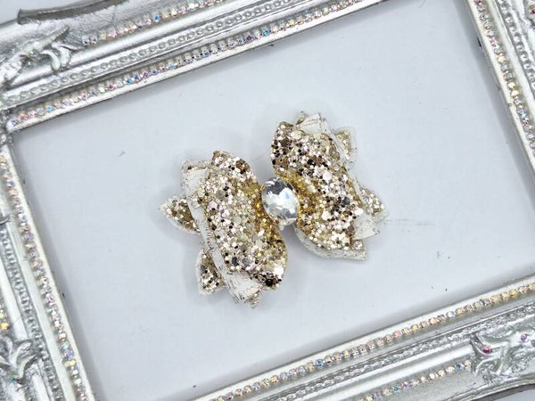 Haarstrik goud met witte lace