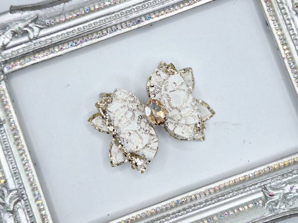 Haarstrik goud met witte lace