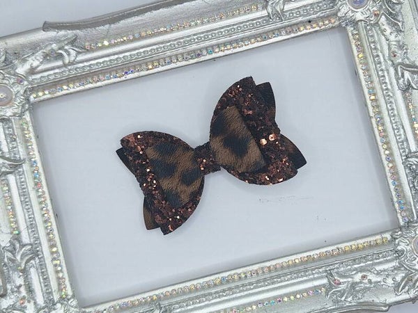 Haarstrik panterprint choco