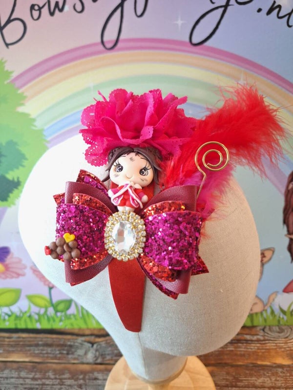 Pieten diadeem rood met roze