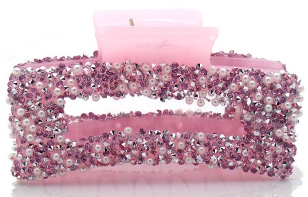 Haarklem pink pearls