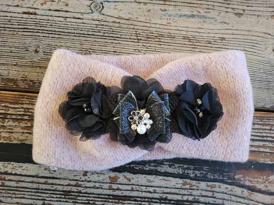 Winter hoofdband oud roze 5