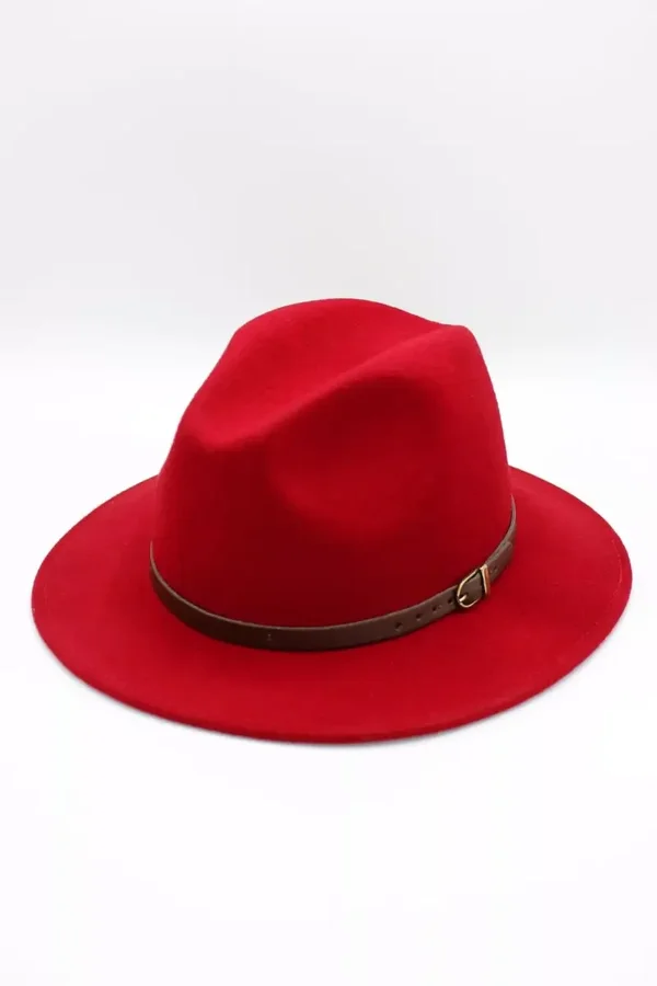 fedora hoed - bright red