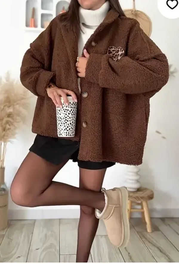 jacket - teddy | brown