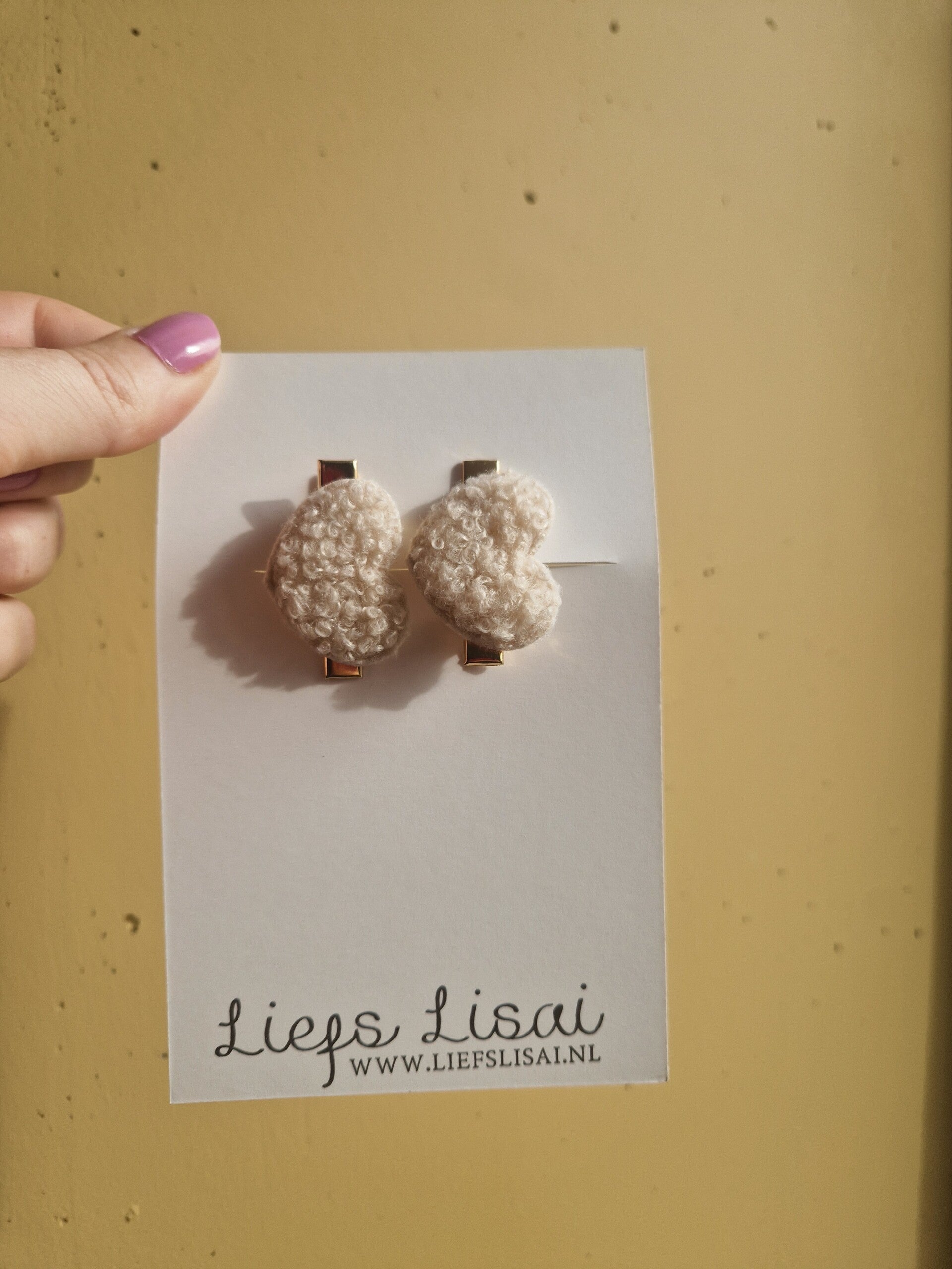 haarspeldjes | white teddy heart