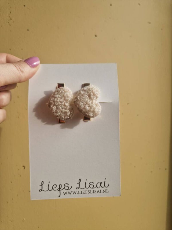 haarspeldjes | white teddy heart