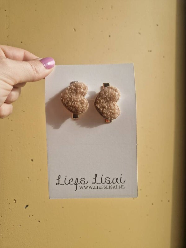 haarspeldjes | brown teddy hearts
