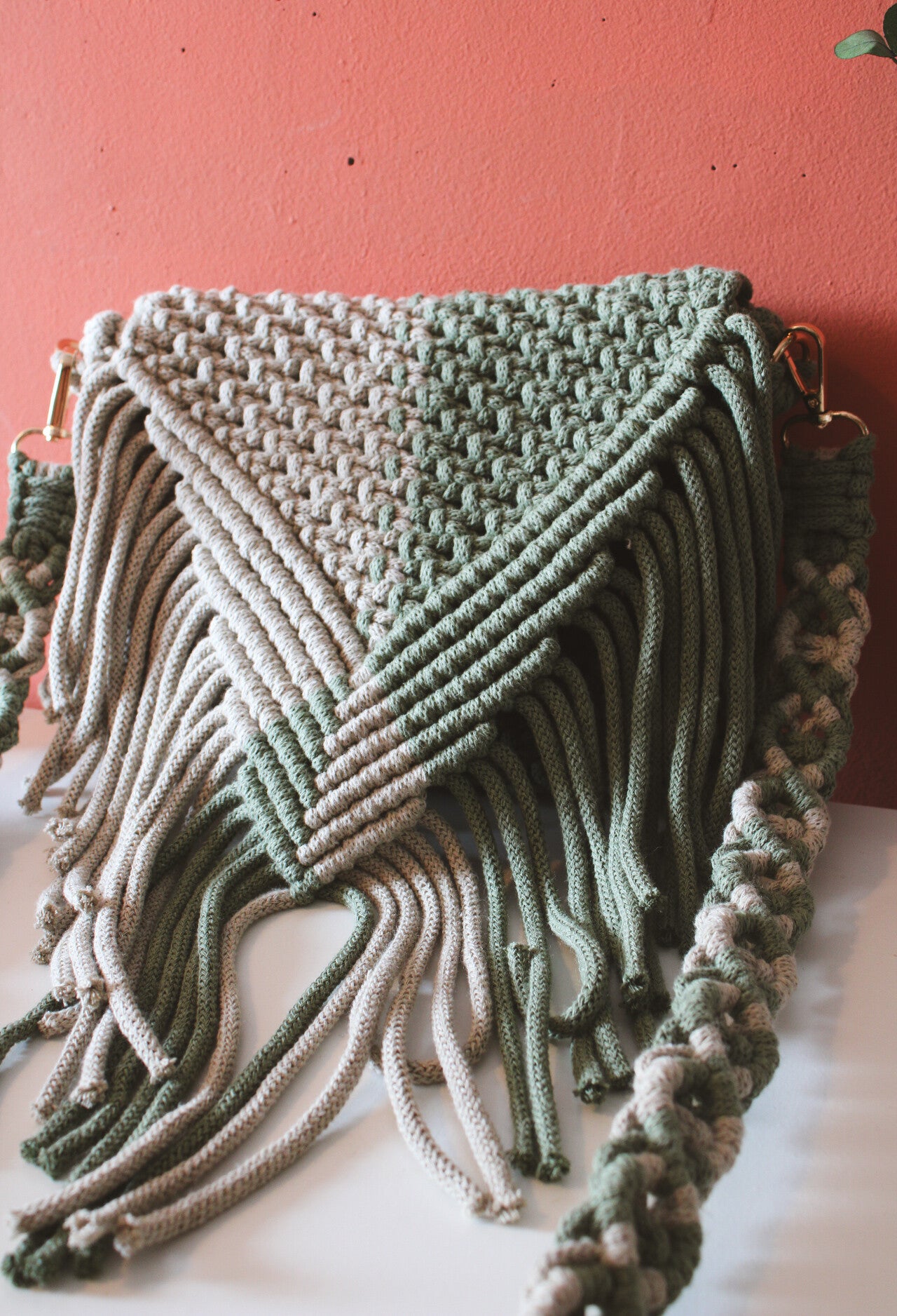 fringe bag - olive