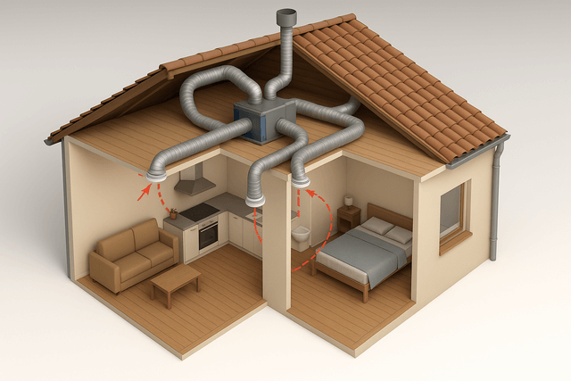 Coupe installation d'un VMC