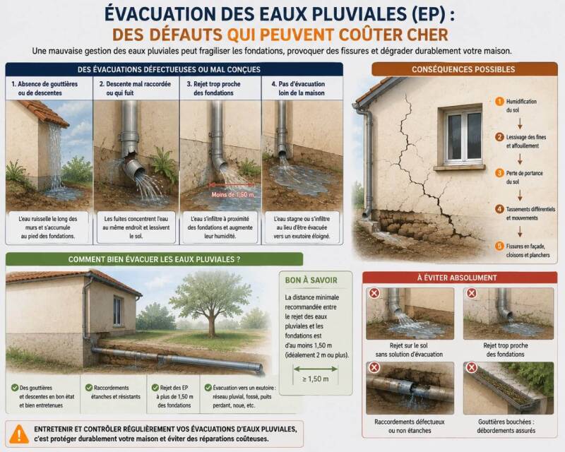 Eaux pluviales et désordres de la façade