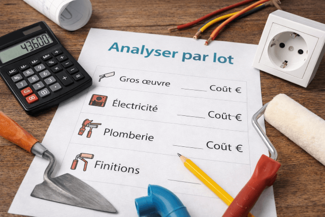 Comprendre le coût par lot de travaux