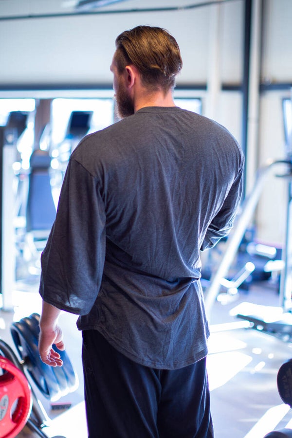 Oversized mid sleeve t-shirt, Grey