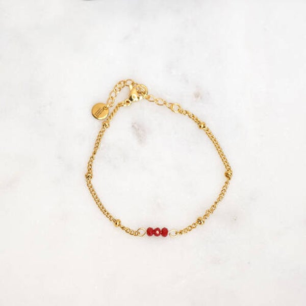 B2B DOTS BRACELET RED BEADS