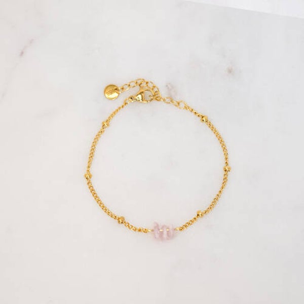 B2B DOTS BRACELET GEMSTONES LIGHT PINK