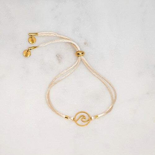 SATIN IVORY LITTLE WAVE BRACELET