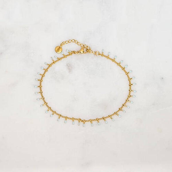 B2B HANGING LIGHT BLUE DOTS ANKLET