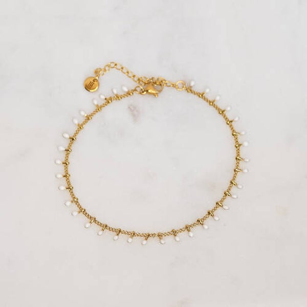 B2B HANGING WHITE DOTS ANKLET