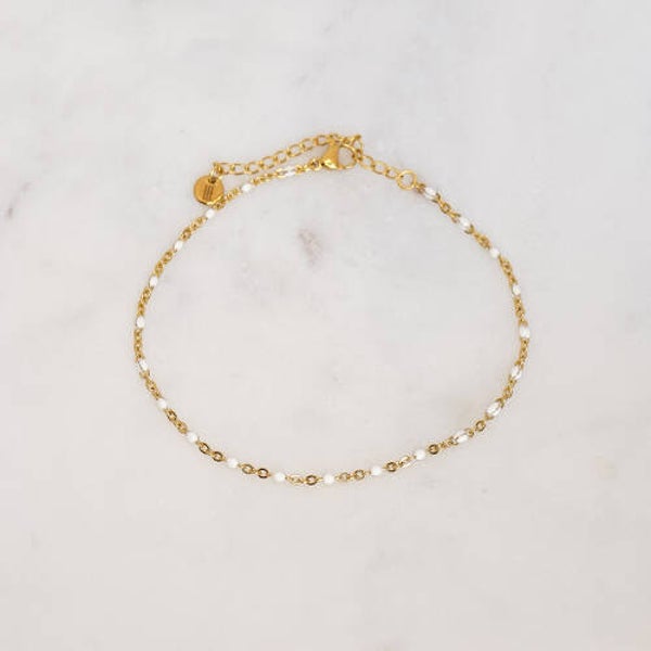 WHITE DOTS ANKLET