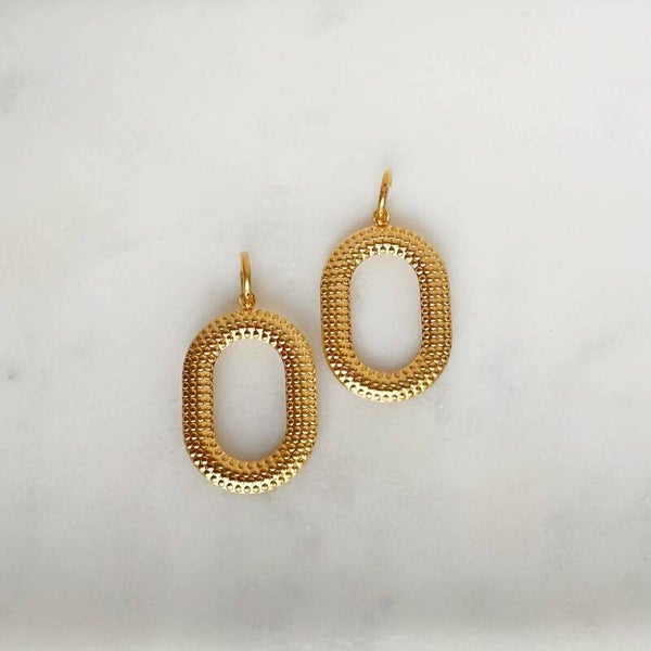 MINI HOOPS BIG TEXTURED OVALS