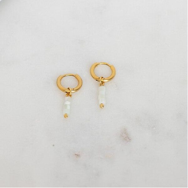 B2B MINI HOOPS PEARLY BEADS LIGHT OCEAN