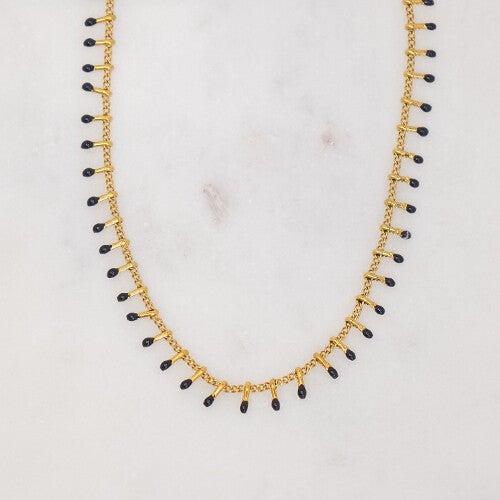 NECKLACE HANGING BLACK DOTS