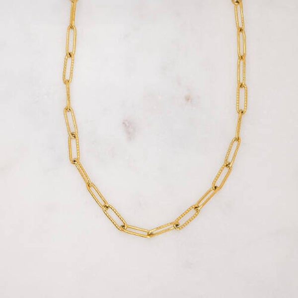 B2B NECKLACE OVAL TEXTURED LINK