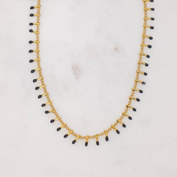 NECKLACE HANGING BLACK DOTS